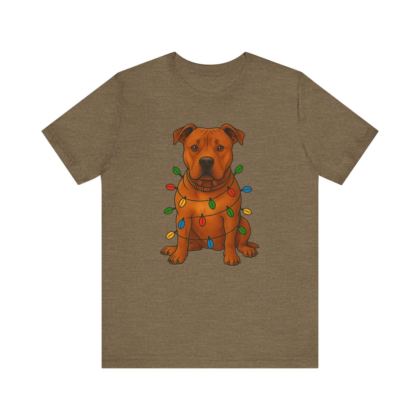 Festive Dog Lover Tee, Holiday T-Shirt, Pet Owner Gift, Christmas Apparel, Unisex Short Sleeve Shirt, Cute Dog Shirt
