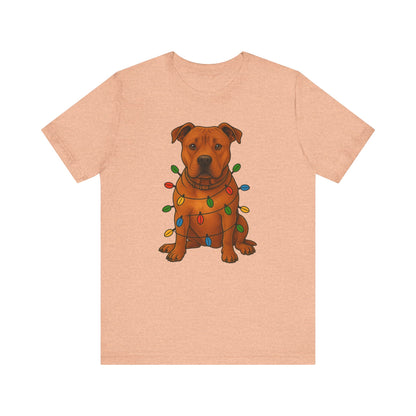 Festive Dog Lover Tee, Holiday T-Shirt, Pet Owner Gift, Christmas Apparel, Unisex Short Sleeve Shirt, Cute Dog Shirt