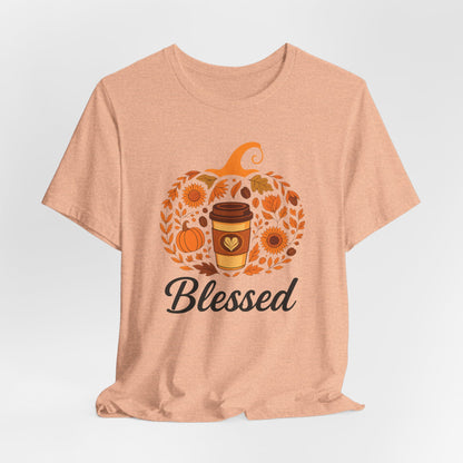 Blessed Pumpkin Fall T-Shirt - Cozy Autumn Style, Perfect Gift for Thanksgiving, Harvest Celebration, Casual Wear, Seasonal Fashion