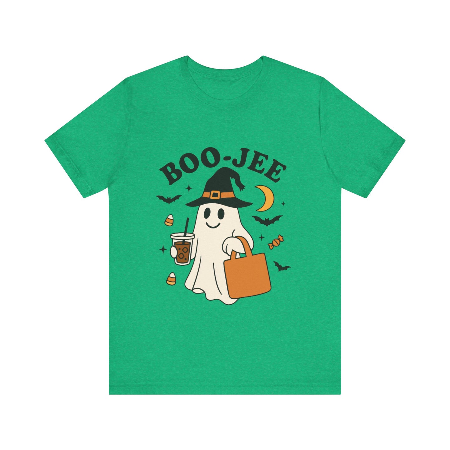 Boo-Jee Coffee Ghost Halloween T-Shirt – Funny Spooky Brew Tee for Coffee Lovers
