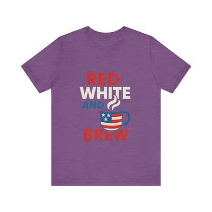 Unisex Patriotic Coffee Tee, Red White and Brew Shirt, Independence Day Apparel, USA Shirt, Summer BBQ Outfit, Gift for Men and Women