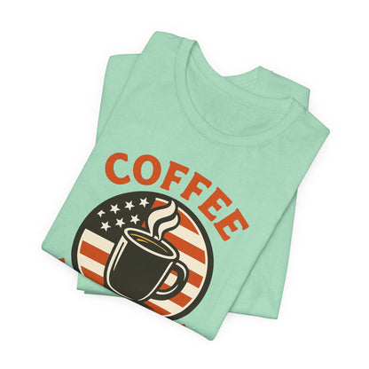 Coffee Lover's Veteran Tee - Unisex Jersey Short Sleeve Tee, Gift for Coffee Lovers, Veteran Appreciation, Casual Wear, Patriot T-Shirt