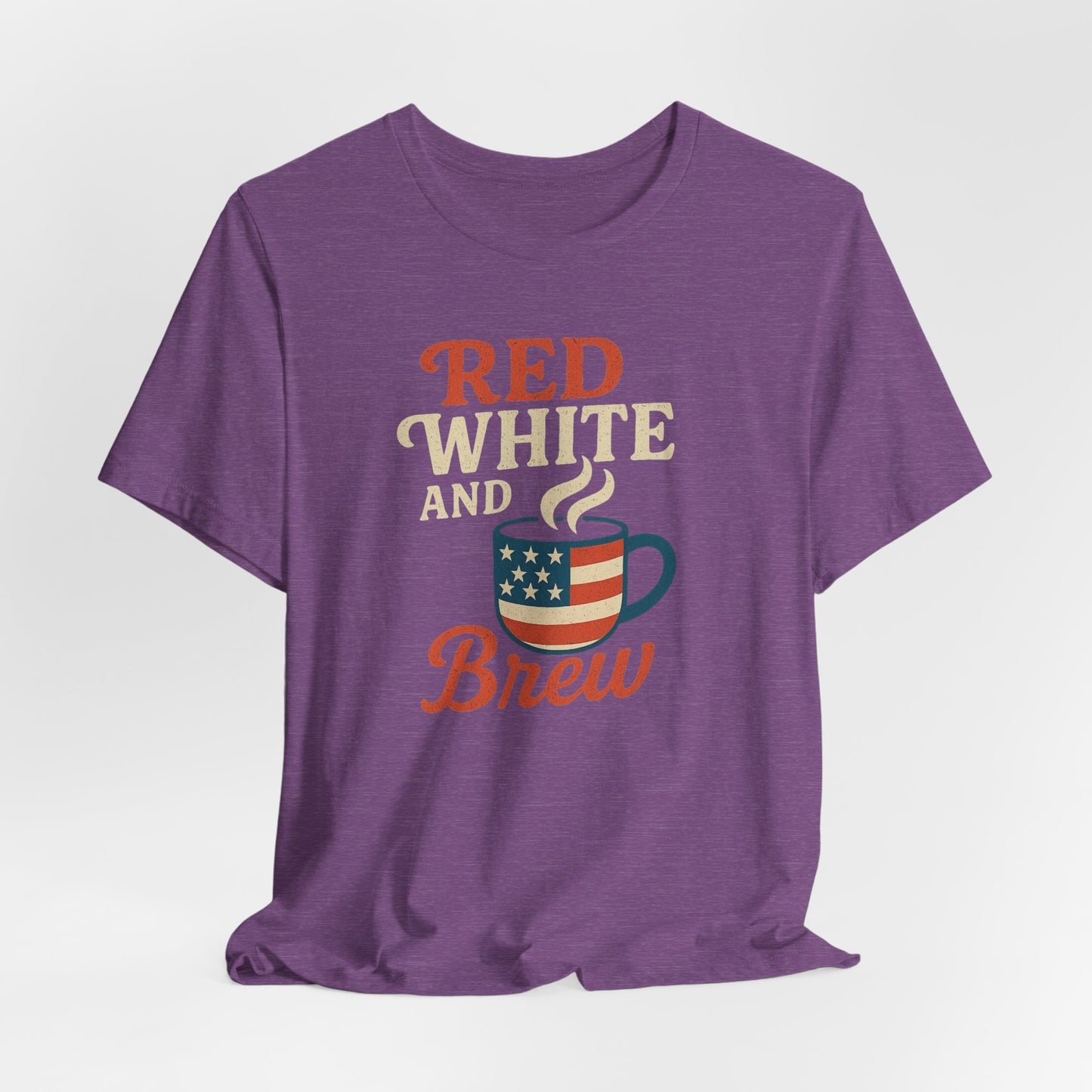 Patriotic Coffee Lover Tee, Red White and Brew Shirt, Unisex Casual T-Shirt, Gift for Coffee Enthusiasts, July 4th Celebration Tee
