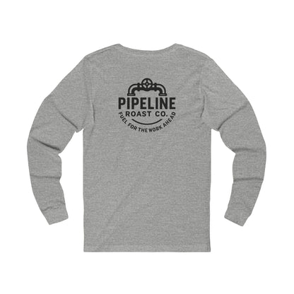 Pipeline Roast Co. Branded Long Sleeve T-Shirt – Coffee Lover’s Graphic Tee, Blue Collar Workwear Shirt, Gift for Hardworking Men & Women, Unisex Layering Top