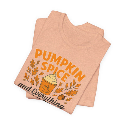 Pumpkin Spice Short Sleeve Tee | Fall Fashion, Cozy Vibes, Coffee Lovers, Gift for Her, Autumn Essentials