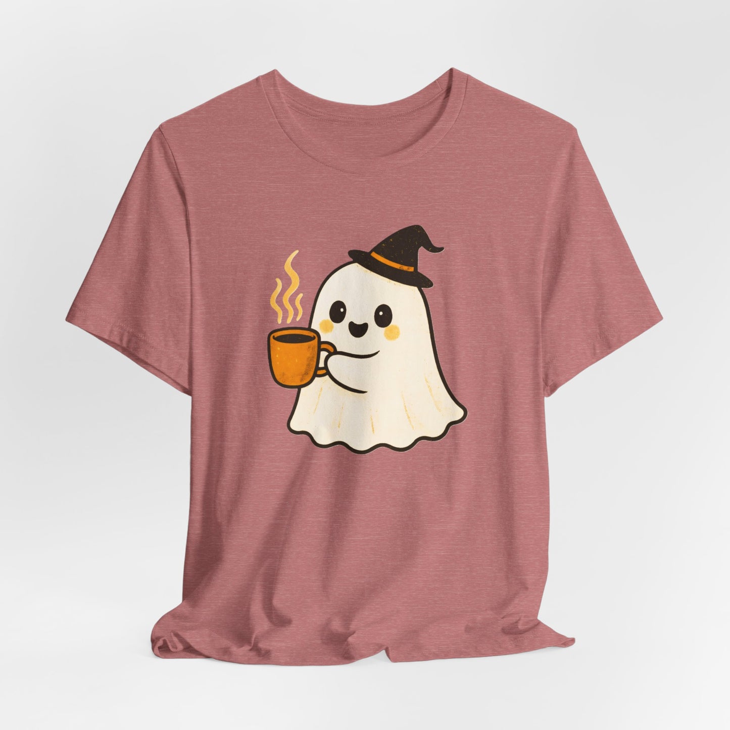 Cute Ghost Coffee Tee, Unisex Halloween Shirt, Funny Pumpkin Spice T-Shirt, Fall Fashion Top, Holiday Gift Idea