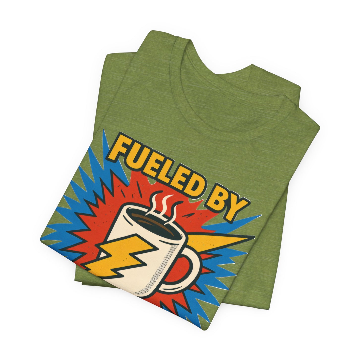 Caffeine Power Tee - Unisex Jersey Short Sleeve T-Shirt, Coffee Lover Gift, Casual Wear, Funny Quote Shirt, Birthday or Holiday Apparel