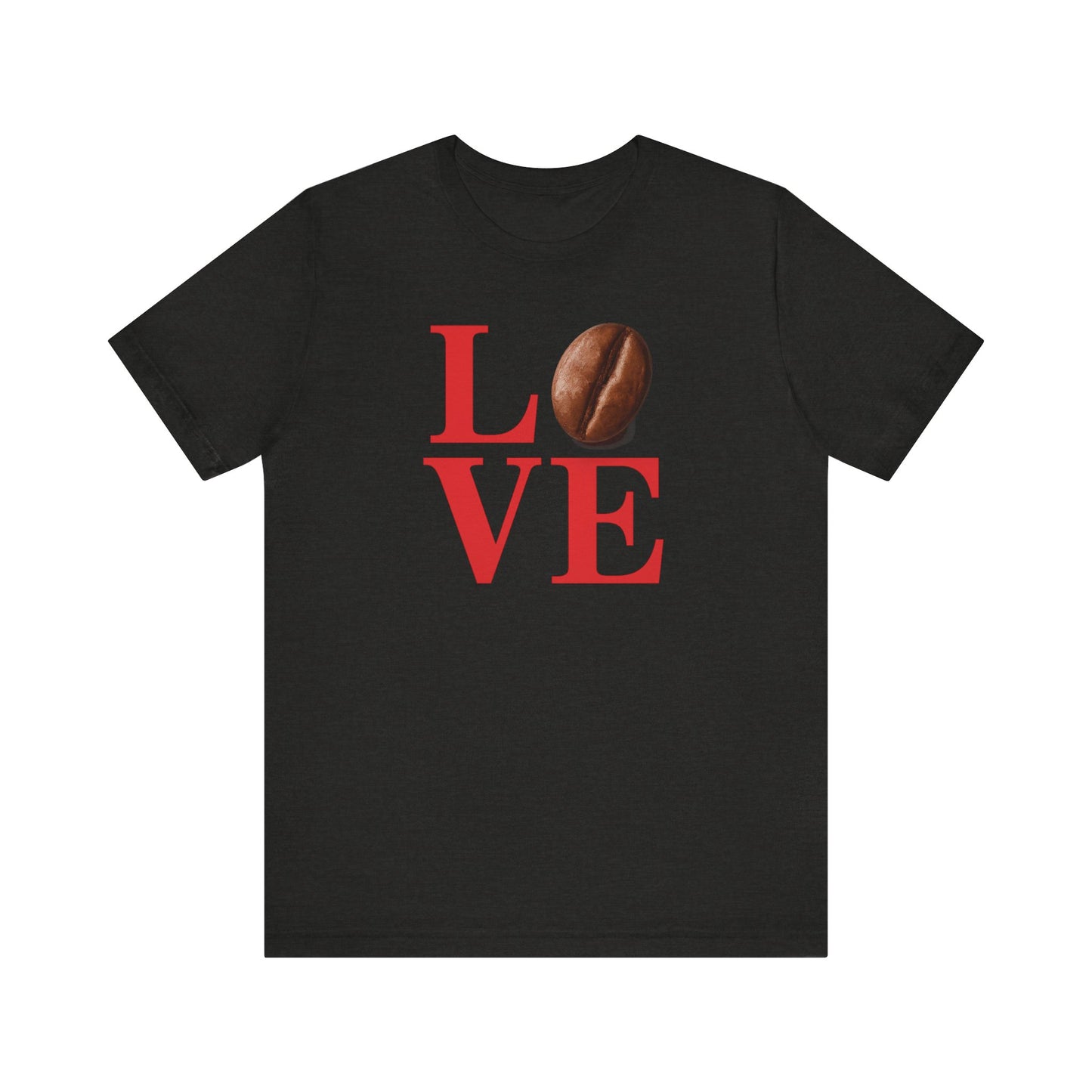 Pipeline Roast Co. LOVE Coffee Bean T-Shirt – Unisex Jersey Short Sleeve Tee for Coffee Lovers