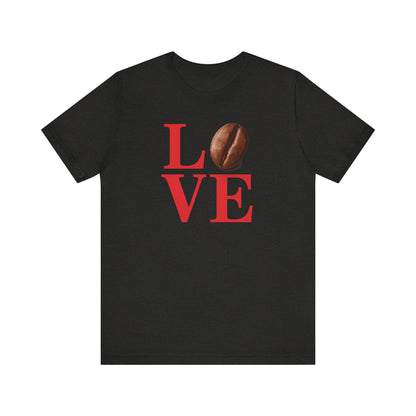 Pipeline Roast Co. LOVE Coffee Bean T-Shirt – Unisex Jersey Short Sleeve Tee for Coffee Lovers