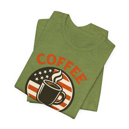 Coffee Lover's Veteran Tee - Unisex Jersey Short Sleeve Tee, Gift for Coffee Lovers, Veteran Appreciation, Casual Wear, Patriot T-Shirt