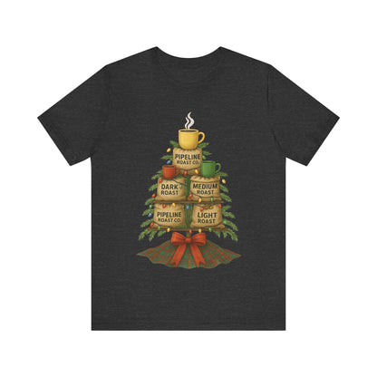 Coffee Lover's Tee, Unisex Short Sleeve T-Shirt, Christmas Gift, Coffee Themed Apparel, Cozy Vibes, Holiday Celebrations