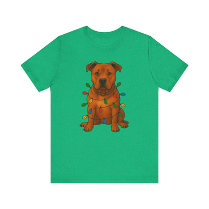 Festive Dog Lover Tee, Holiday T-Shirt, Pet Owner Gift, Christmas Apparel, Unisex Short Sleeve Shirt, Cute Dog Shirt