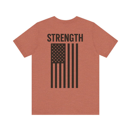 Patriotic Strength T-Shirt, Unisex Tee, 4th of July Shirt, Independence Day Apparel, Casual Summer Wear, Gift for Veterans