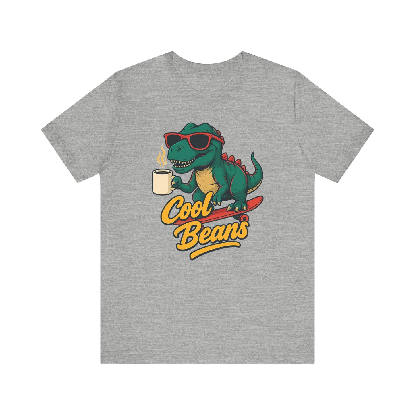Cool Beans Dino Tee, Fun T-Shirt for Dinosaur Lovers, Casual Wear, Unique Gift Idea for Birthdays, Coffee Enthusiast Gift