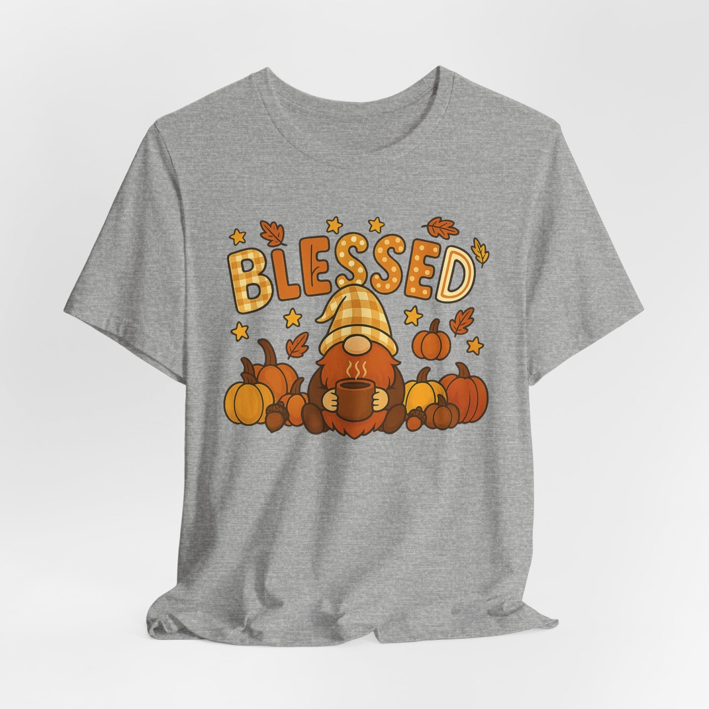 Fall Gnome Blessed Tee, Autumn T-Shirt, Thanksgiving Wear, Seasonal Shirt, Cozy Fall Apparel Gift