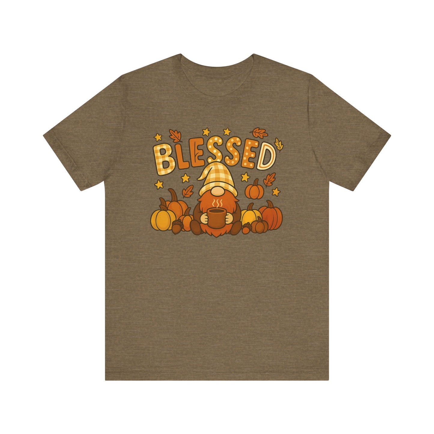 Fall Gnome Blessed Tee, Autumn T-Shirt, Thanksgiving Wear, Seasonal Shirt, Cozy Fall Apparel Gift