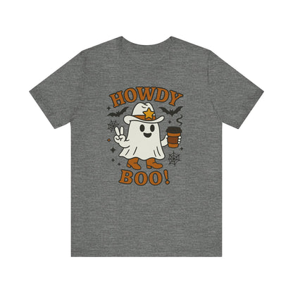 Howdy Boo Ghost Tee, Unisex Halloween T-Shirt, Funny Graphic Tee, Halloween Costume Shirt, Spooky Season Apparel