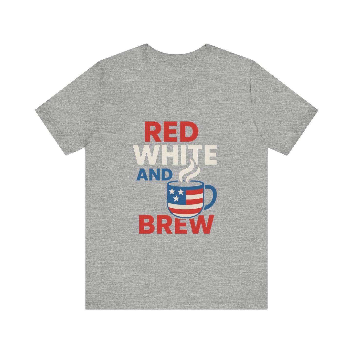 Unisex Patriotic Coffee Tee, Red White and Brew Shirt, Independence Day Apparel, USA Shirt, Summer BBQ Outfit, Gift for Men and Women