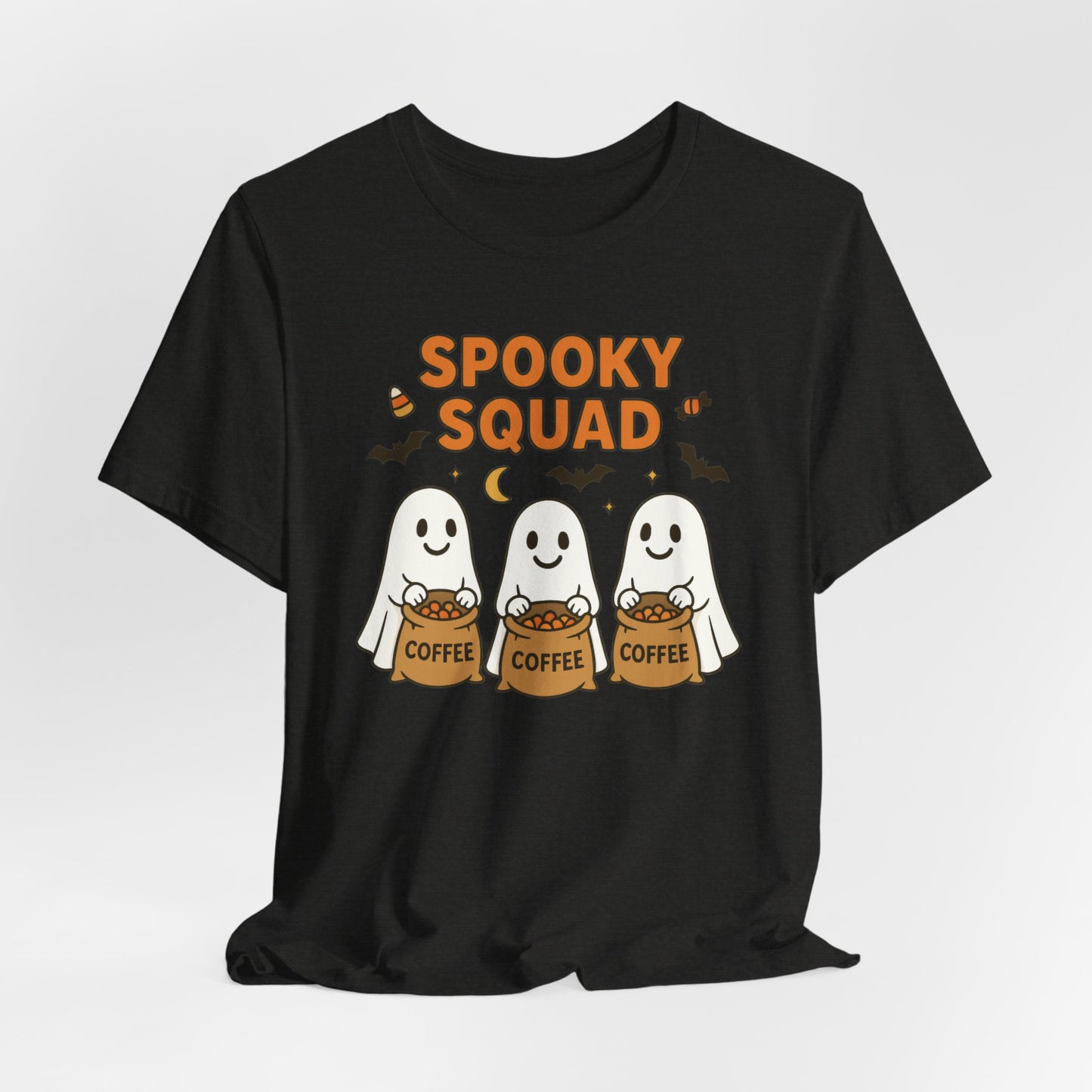 Spooky Squad Coffee Ghosts Tee – Halloween Shirt for Coffee Lovers