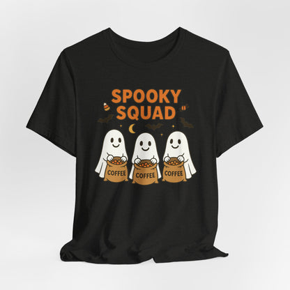 Spooky Squad Coffee Ghosts Tee – Halloween Shirt for Coffee Lovers