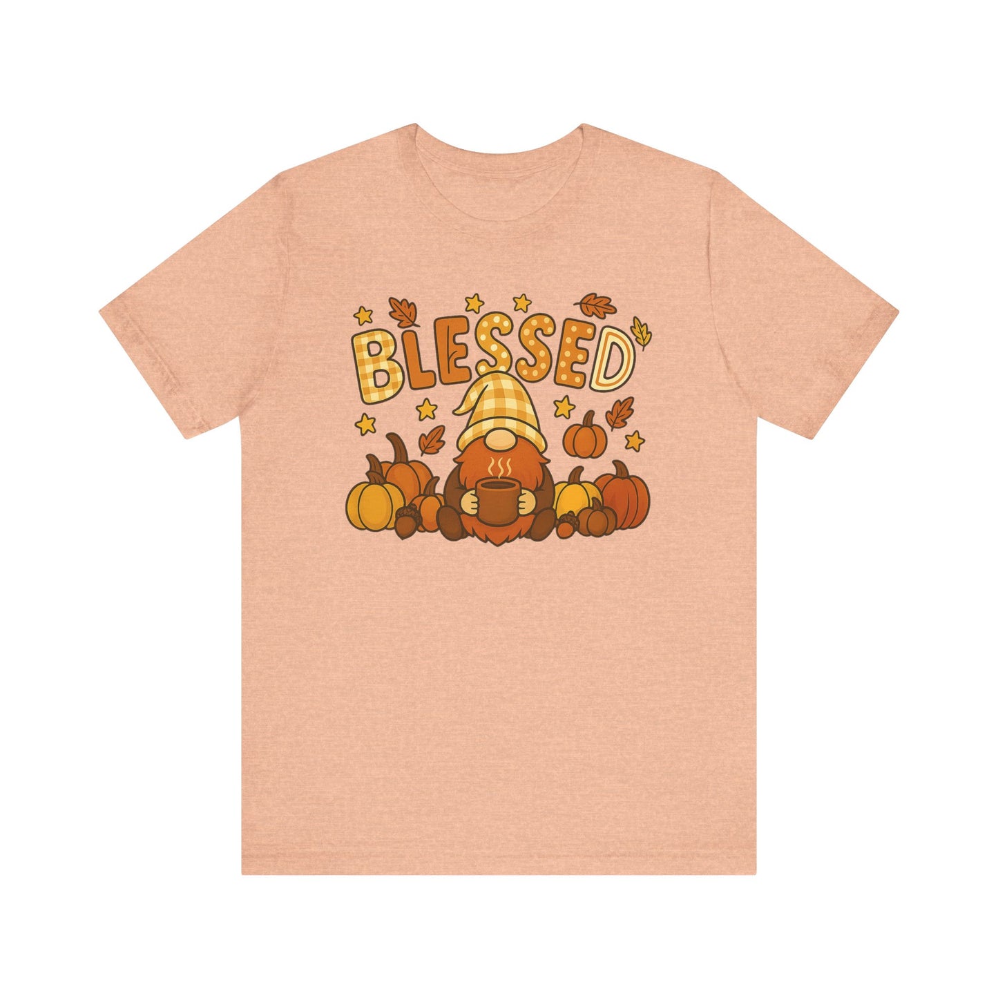 Fall Gnome Blessed Tee, Autumn T-Shirt, Thanksgiving Wear, Seasonal Shirt, Cozy Fall Apparel Gift