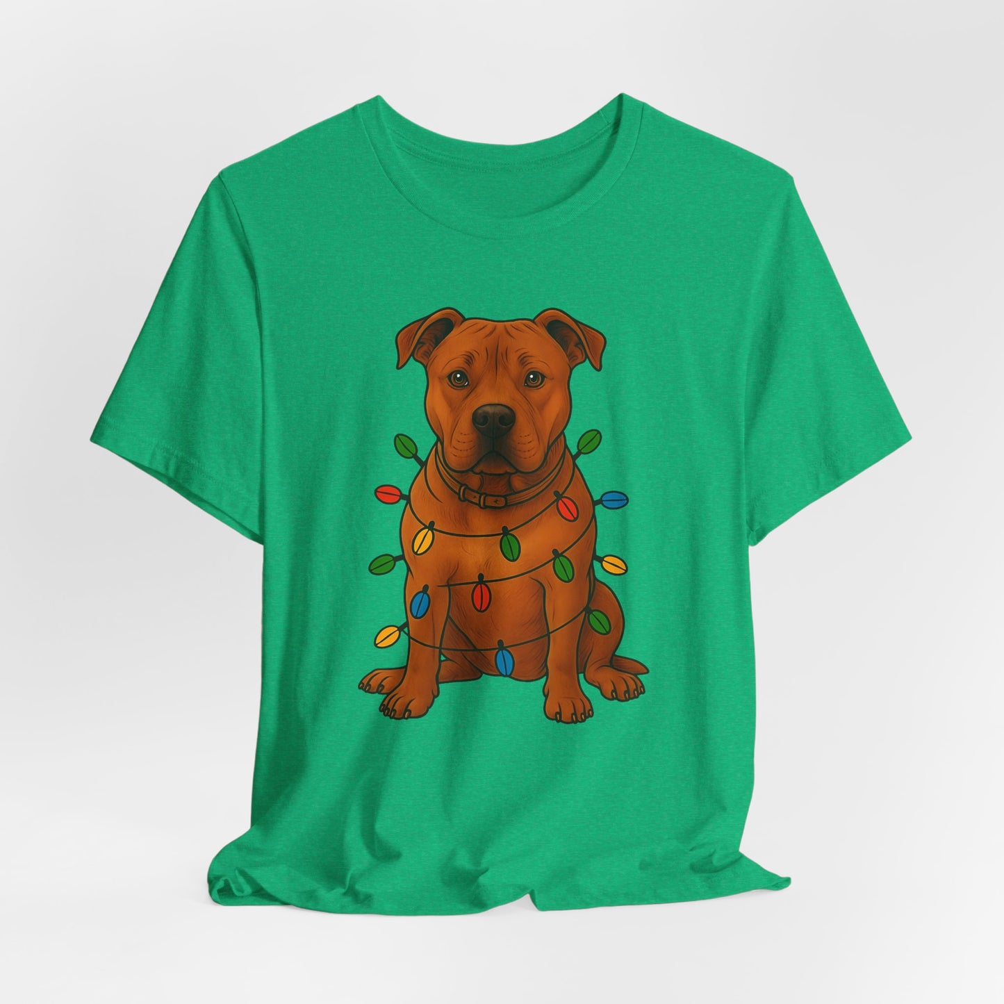 Festive Dog Lover Tee, Holiday T-Shirt, Pet Owner Gift, Christmas Apparel, Unisex Short Sleeve Shirt, Cute Dog Shirt