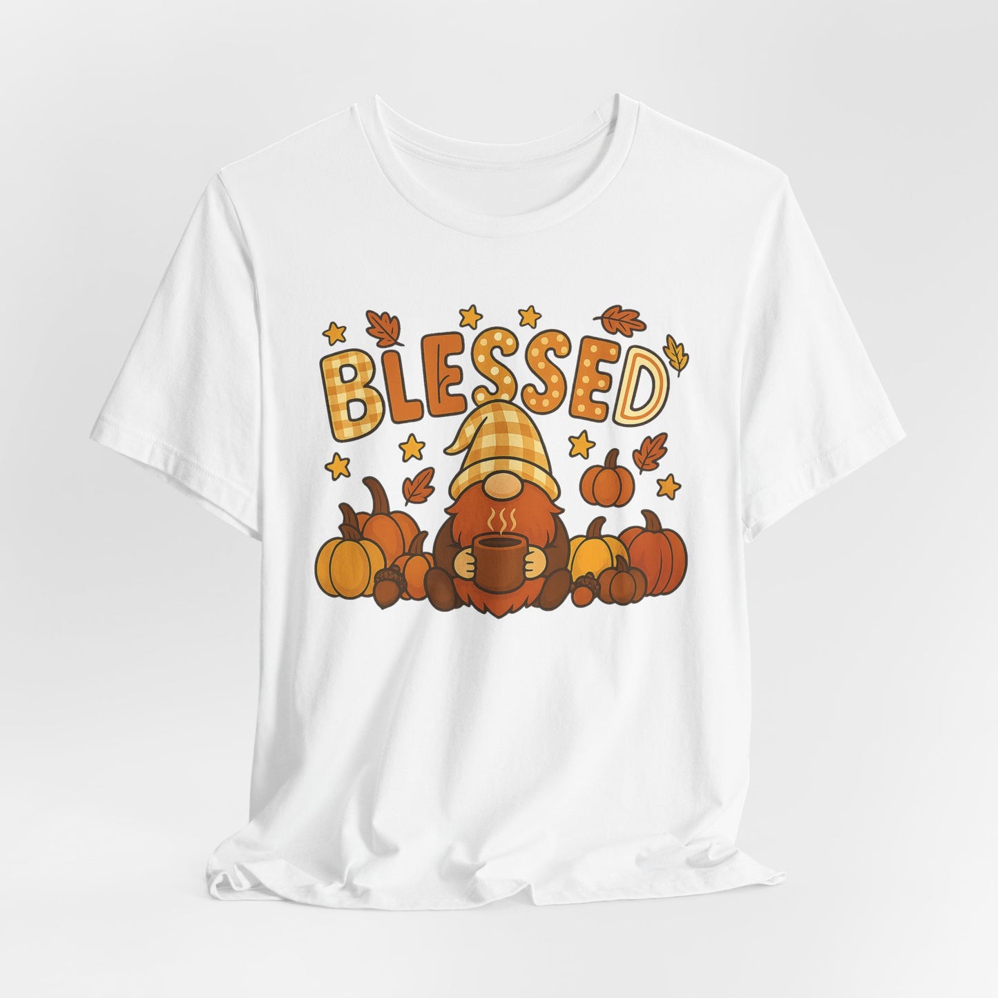 Fall Gnome Blessed Tee, Autumn T-Shirt, Thanksgiving Wear, Seasonal Shirt, Cozy Fall Apparel Gift