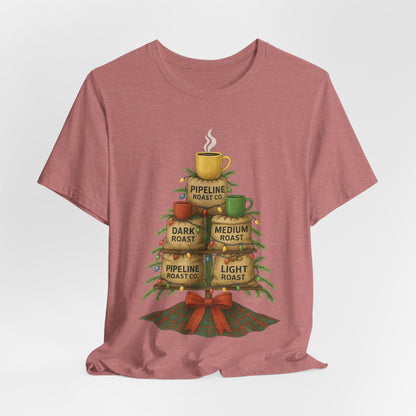 Coffee Lover's Tee, Unisex Short Sleeve T-Shirt, Christmas Gift, Coffee Themed Apparel, Cozy Vibes, Holiday Celebrations