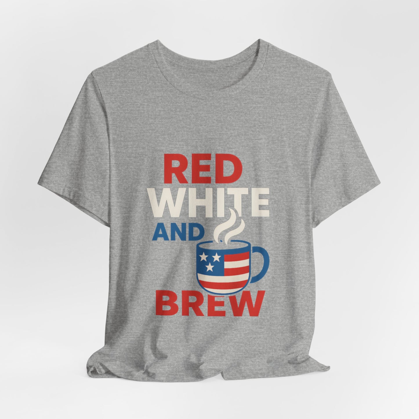 Unisex Patriotic Coffee Tee, Red White and Brew Shirt, Independence Day Apparel, USA Shirt, Summer BBQ Outfit, Gift for Men and Women