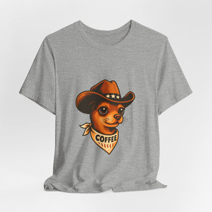 Cowboy Coffee Graphic Tee, Unisex T-Shirt, Funny Coffee Lover Gift, Casual Wear, Coffee Shop Merch