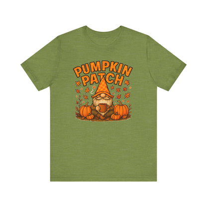 Fall Pumpkin Patch Tee, Cozy Autumn T-Shirt, Seasonal Gnome Shirt, Halloween Fun Apparel, Graphic Tee for Nature Lovers