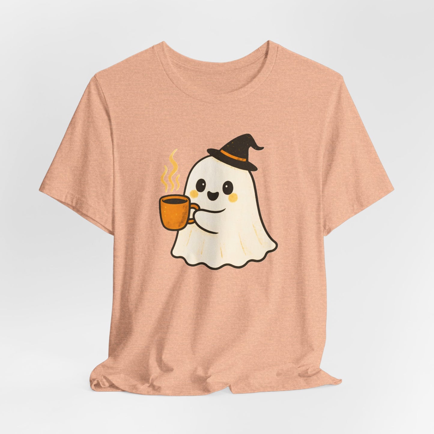 Cute Ghost Coffee Tee, Unisex Halloween Shirt, Funny Pumpkin Spice T-Shirt, Fall Fashion Top, Holiday Gift Idea