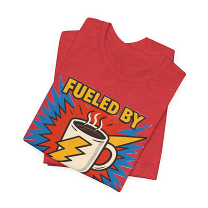 Caffeine Power Tee - Unisex Jersey Short Sleeve T-Shirt, Coffee Lover Gift, Casual Wear, Funny Quote Shirt, Birthday or Holiday Apparel