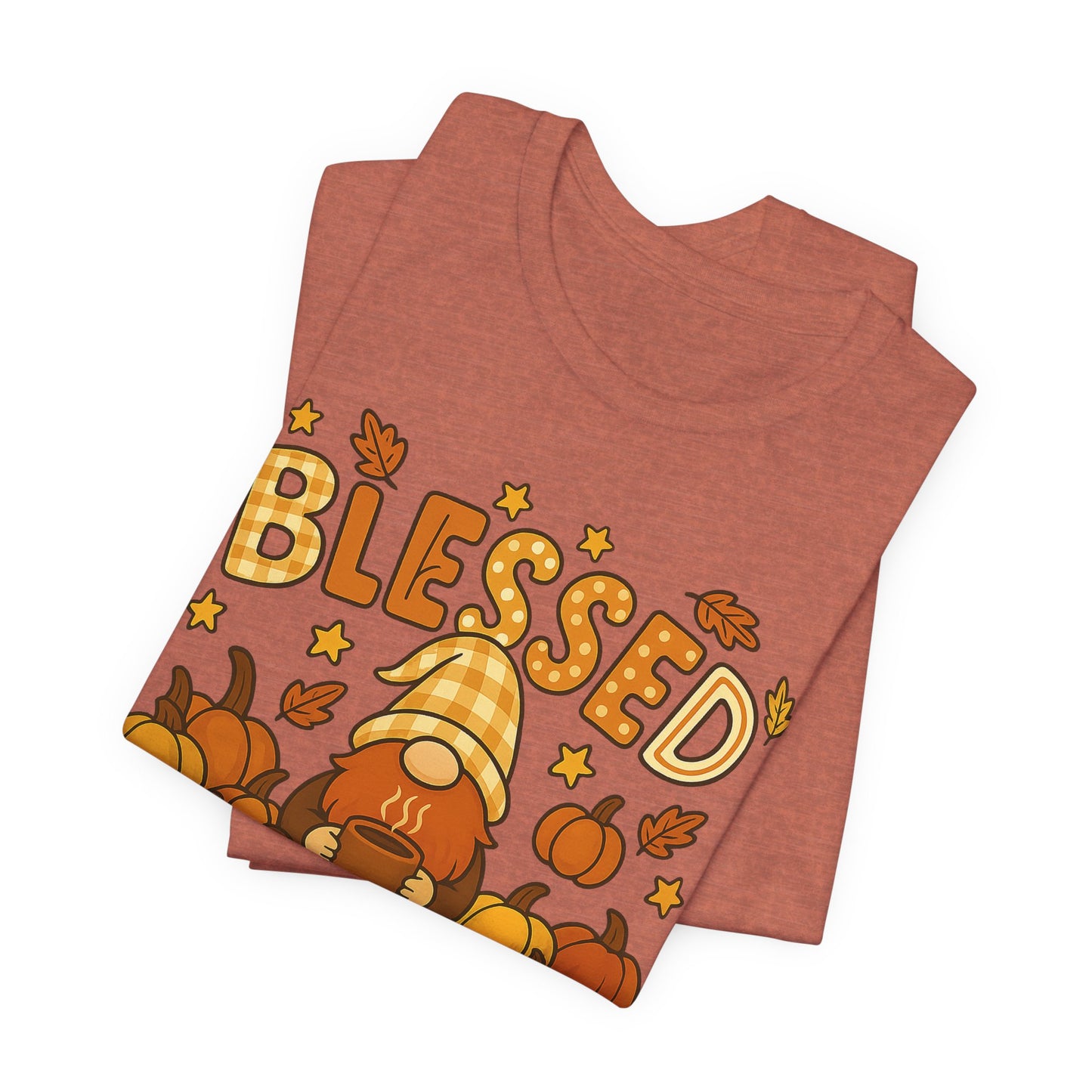 Fall Gnome Blessed Tee, Autumn T-Shirt, Thanksgiving Wear, Seasonal Shirt, Cozy Fall Apparel Gift