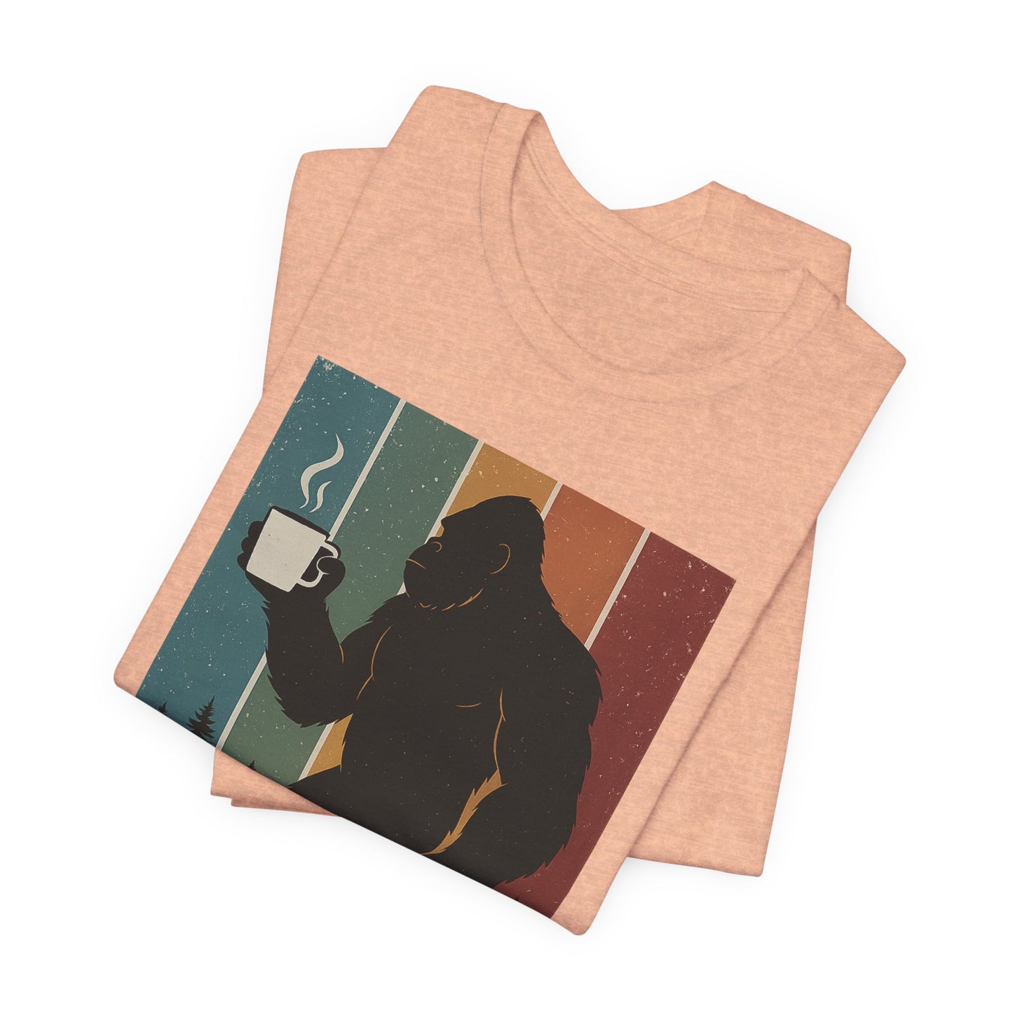 Bigfoot Coffee Lover Shirt – Retro Sasquatch Tee, Funny Outdoor & Nature Gift for Coffee Fans