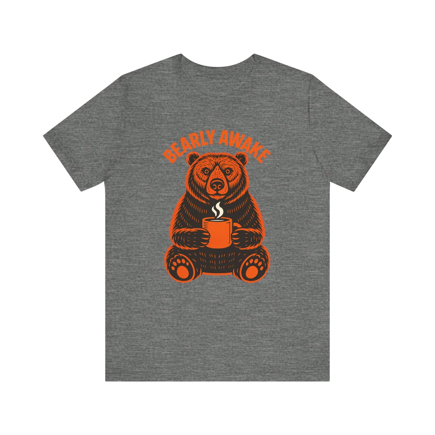 Coffee Lover Bear Tee, Cozy Casual T-Shirt, Perfect Gift for Coffee Enthusiasts, Daily Wear, Bearly Awake Design