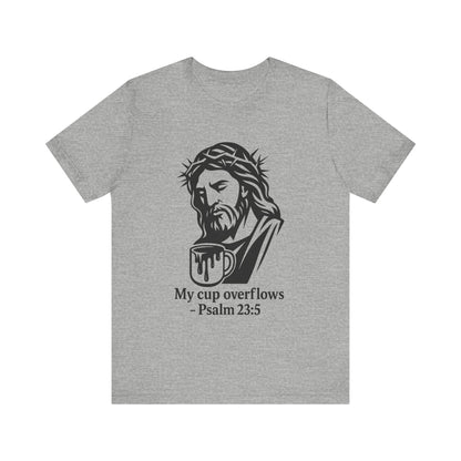 Faith Bible Verse Graphic Tee – Inspirational Psalm 23:5 Shirt, Crown of Thorns Design
