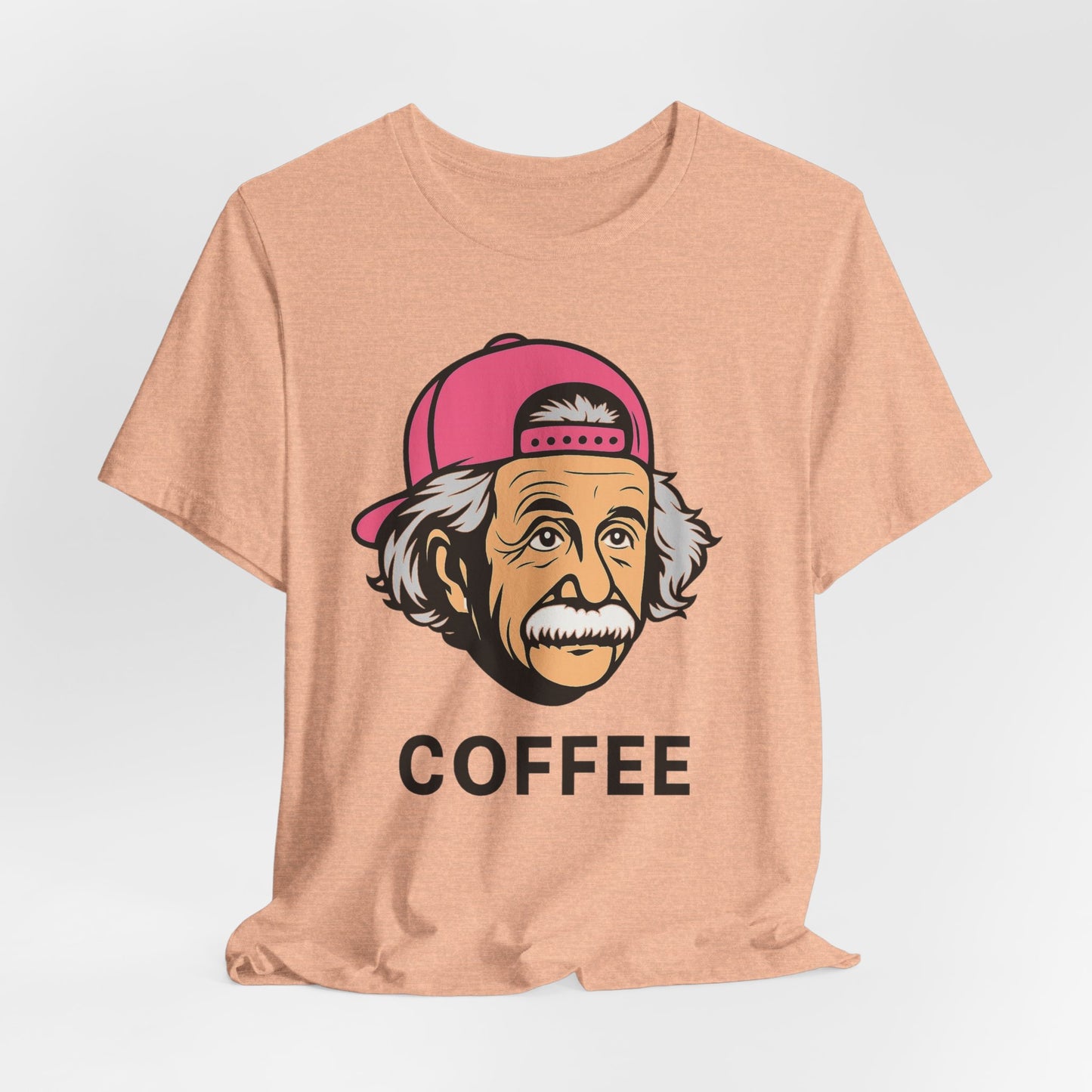 Funny Einstein Coffee Tee, Unisex Short Sleeve Shirt, Great for Coffee Lovers, Gift for Dad, Cute & Quirky Apparel