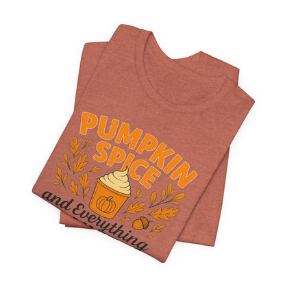 Pumpkin Spice Short Sleeve Tee | Fall Fashion, Cozy Vibes, Coffee Lovers, Gift for Her, Autumn Essentials