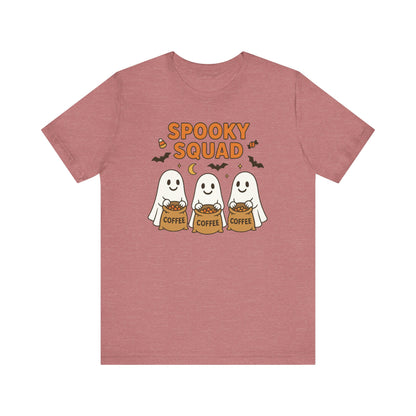 Spooky Squad Coffee Ghosts Tee – Halloween Shirt for Coffee Lovers