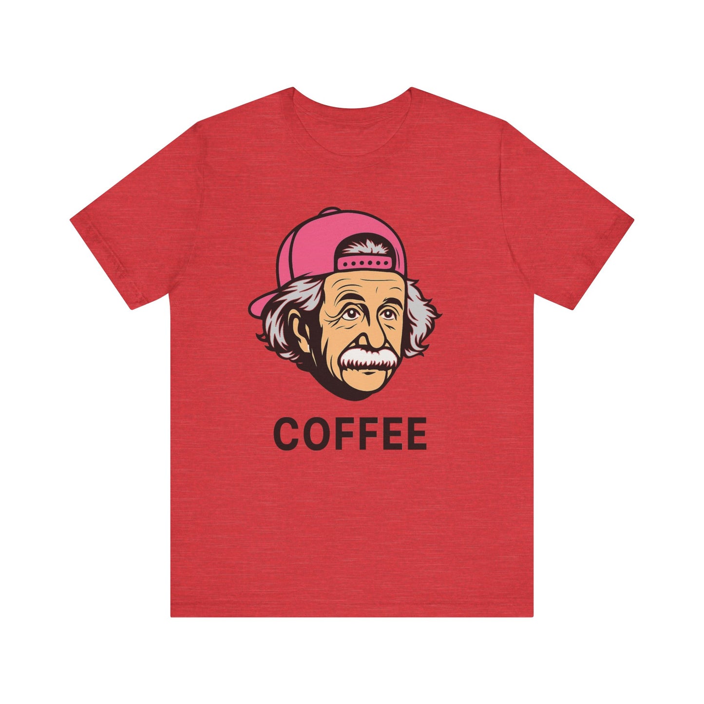 Funny Einstein Coffee Tee, Unisex Short Sleeve Shirt, Great for Coffee Lovers, Gift for Dad, Cute & Quirky Apparel