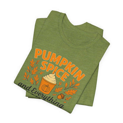 Pumpkin Spice Short Sleeve Tee | Fall Fashion, Cozy Vibes, Coffee Lovers, Gift for Her, Autumn Essentials