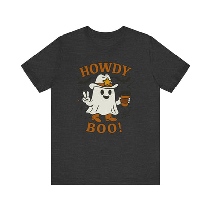 Howdy Boo Ghost Tee, Unisex Halloween T-Shirt, Funny Graphic Tee, Halloween Costume Shirt, Spooky Season Apparel