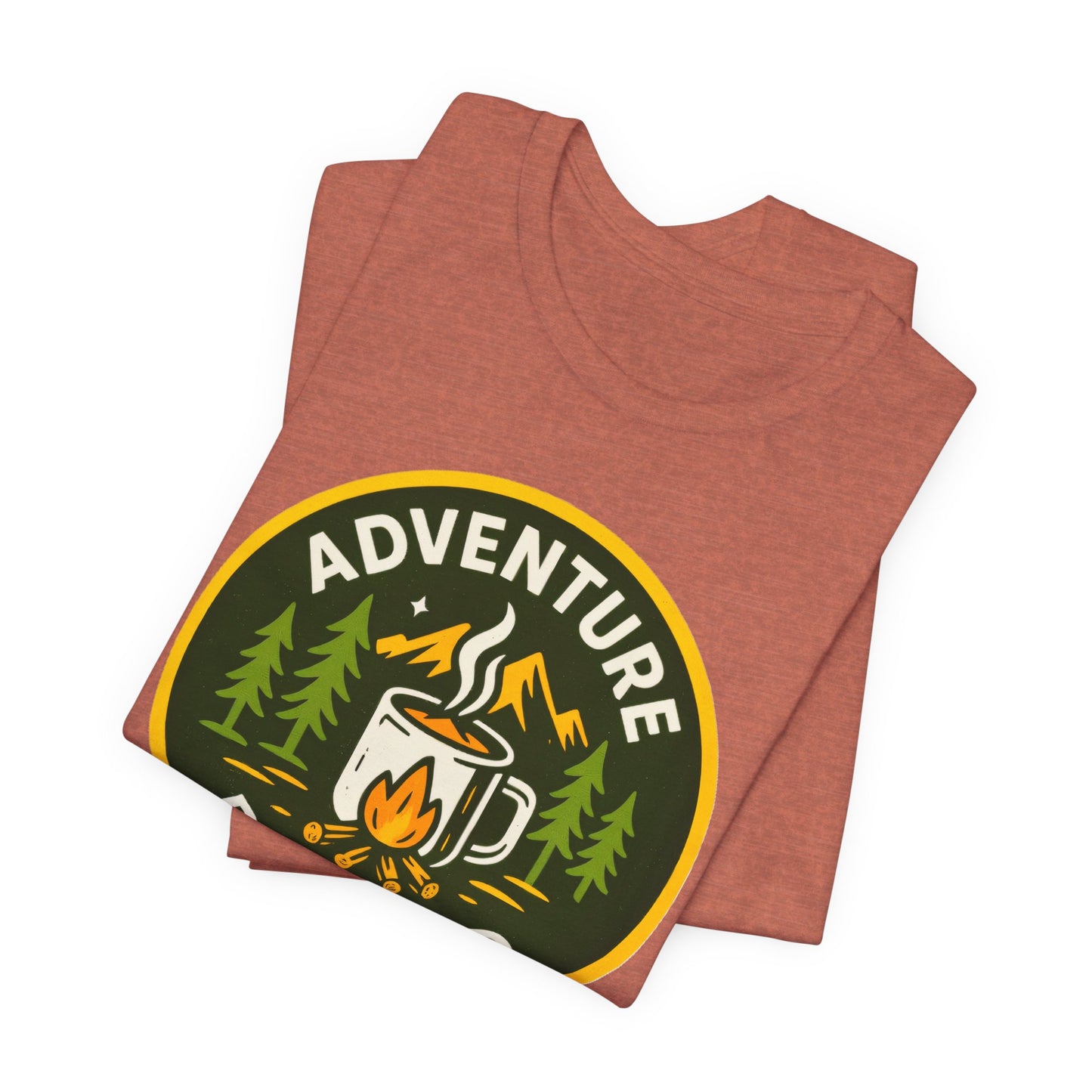 Adventure Roasted Tee - Unisex Short Sleeve Shirt, Outdoor Apparel, Camping Gift, Coffee Lover T-Shirt, Fun Adventure Wear