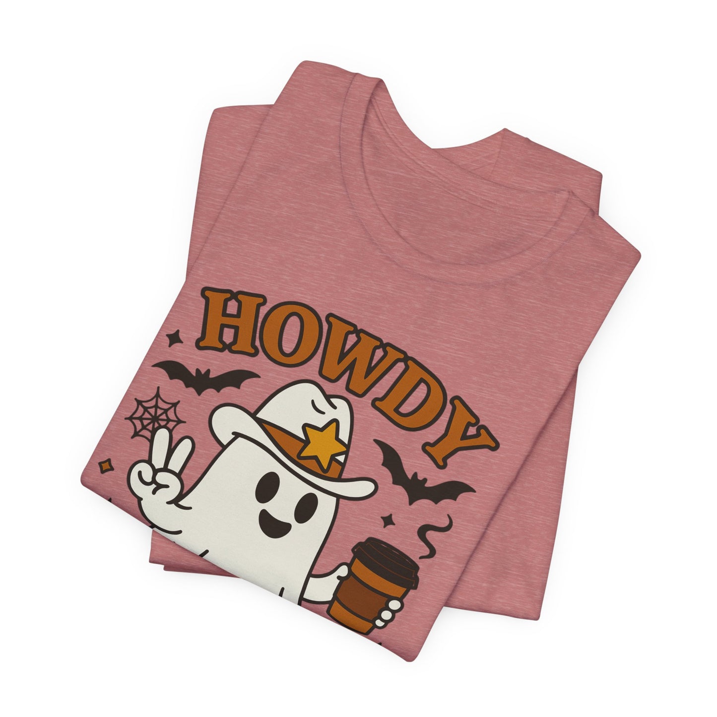 Howdy Boo Ghost Tee, Unisex Halloween T-Shirt, Funny Graphic Tee, Halloween Costume Shirt, Spooky Season Apparel