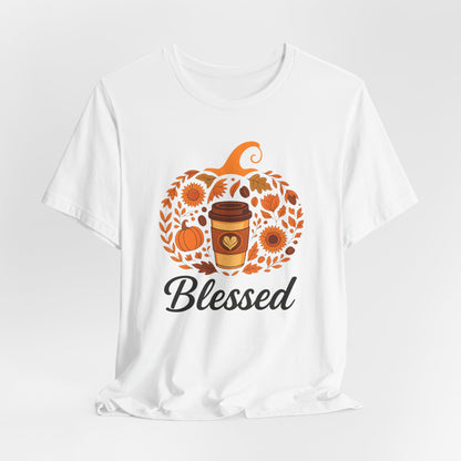 Blessed Pumpkin Fall T-Shirt - Cozy Autumn Style, Perfect Gift for Thanksgiving, Harvest Celebration, Casual Wear, Seasonal Fashion