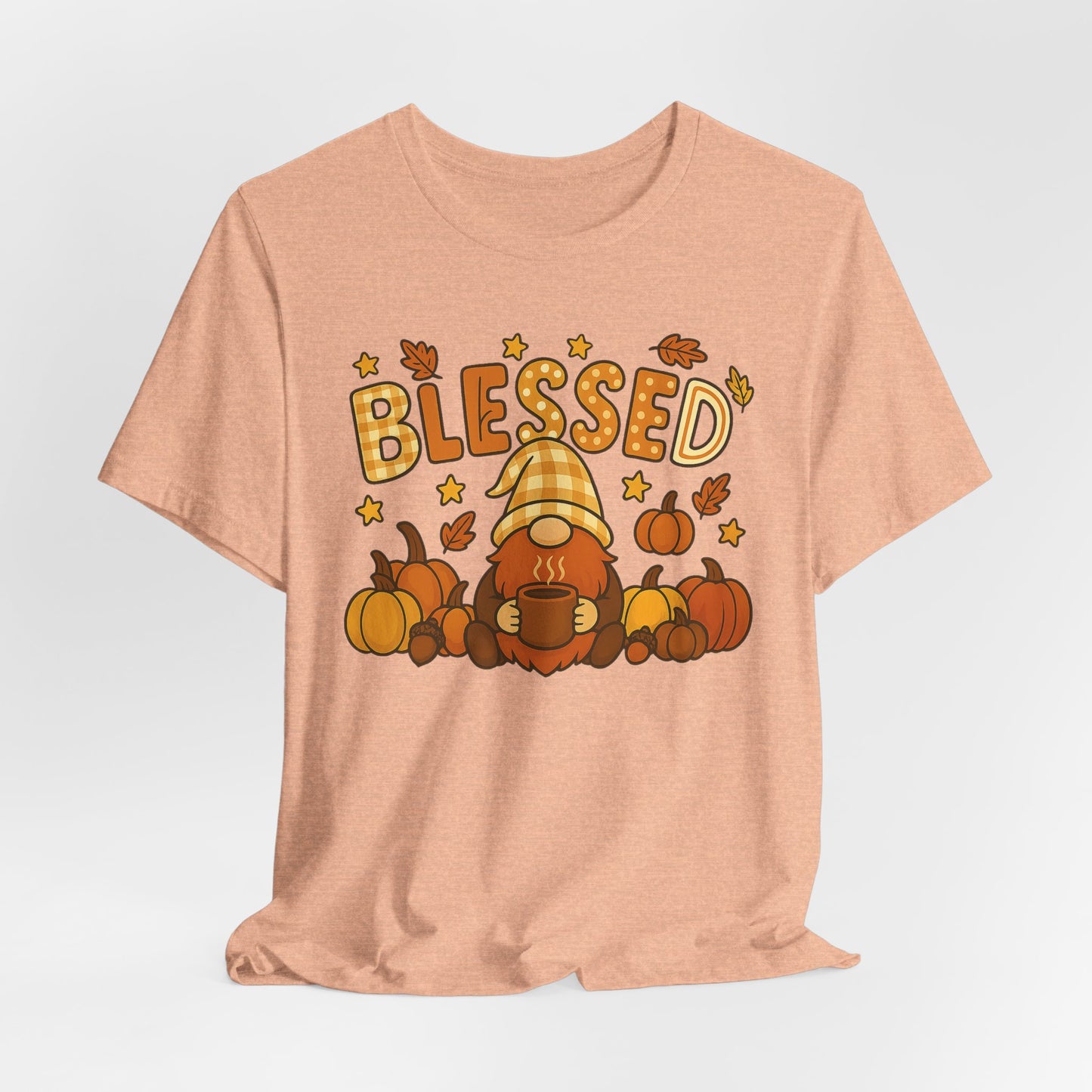 Fall Gnome Blessed Tee, Autumn T-Shirt, Thanksgiving Wear, Seasonal Shirt, Cozy Fall Apparel Gift