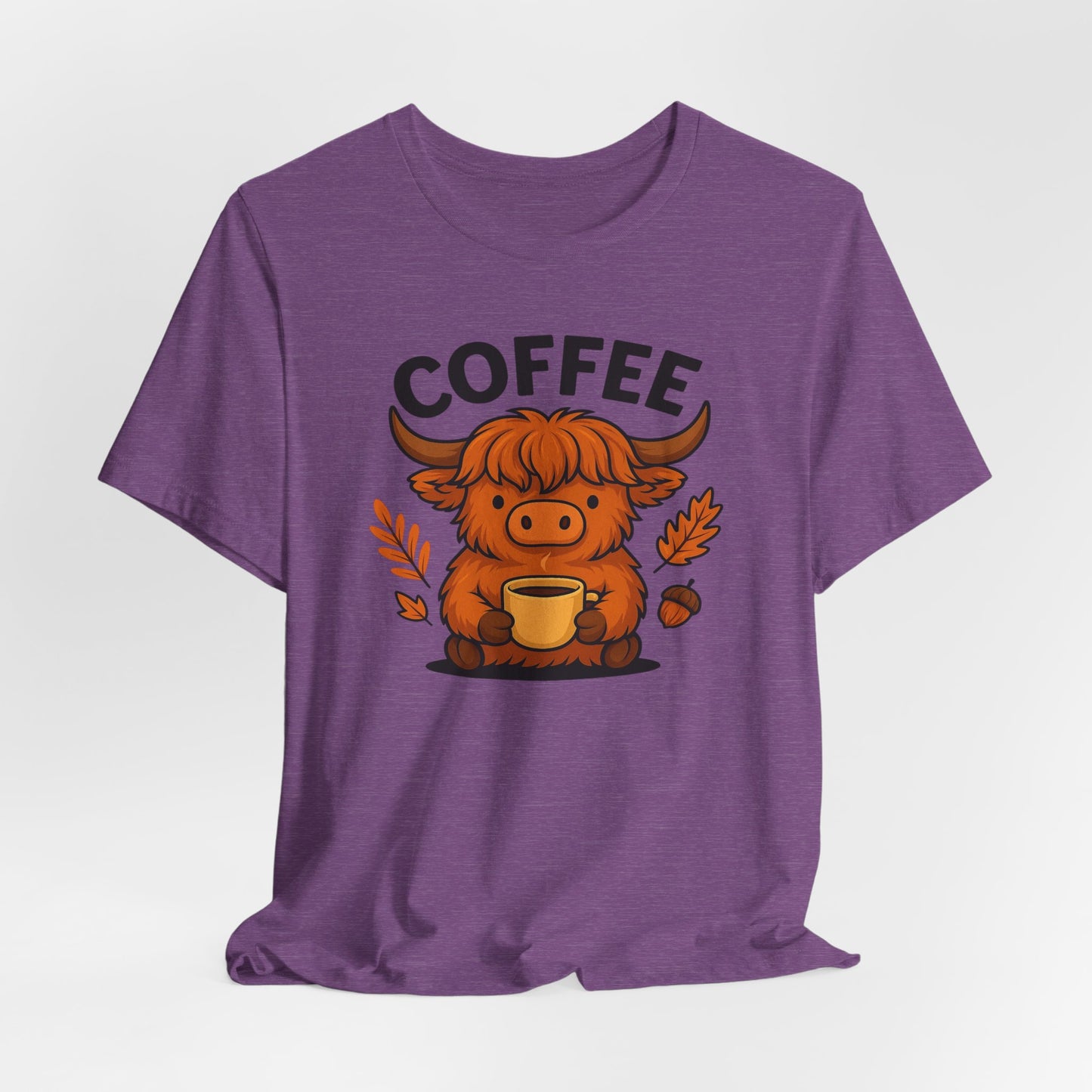 Coffee Lover’s Unisex Tee | Cute Cow Design | Perfect for Casual Gatherings, Birthdays, Coffee Lovers, Gifts