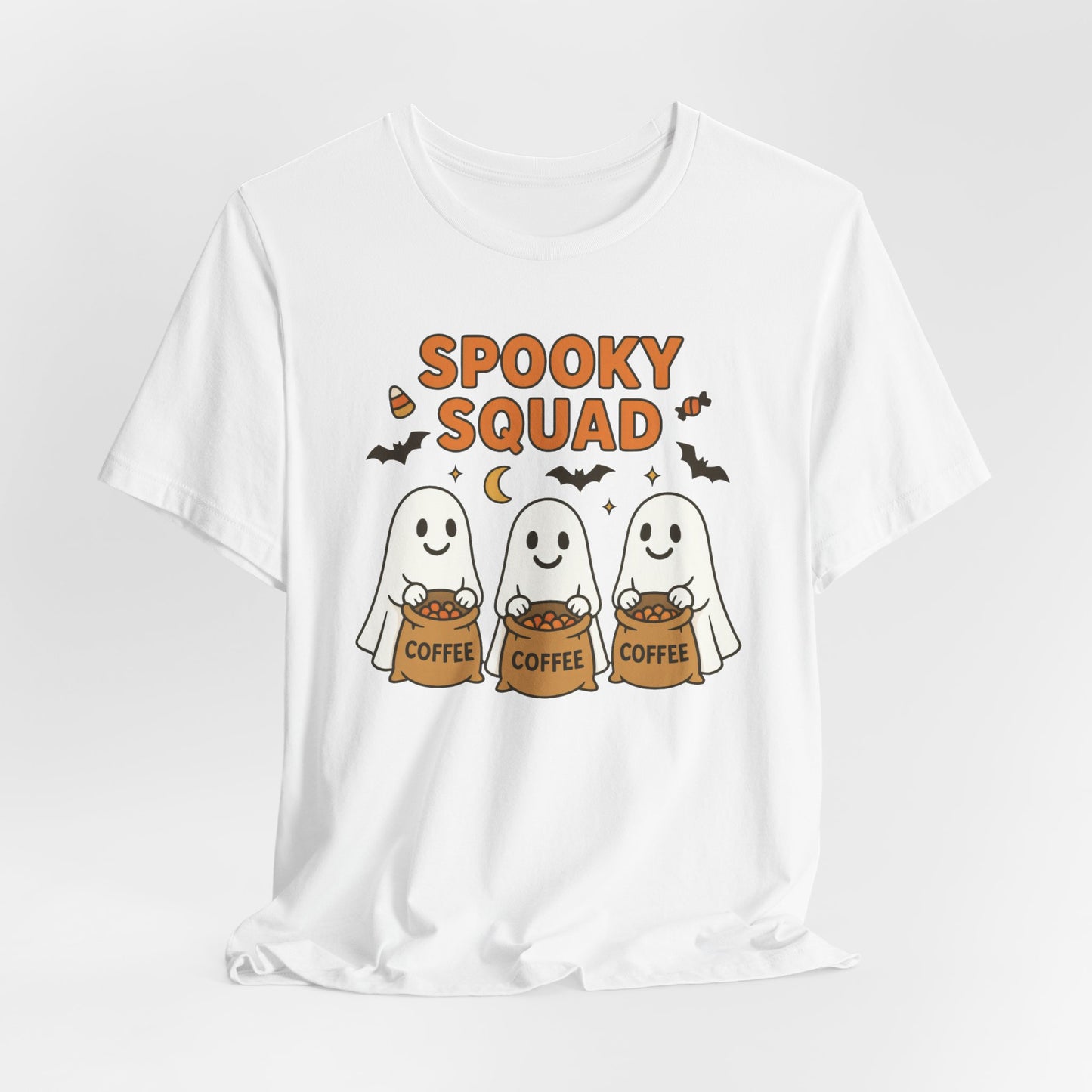 Spooky Squad Coffee Ghosts Tee – Halloween Shirt for Coffee Lovers
