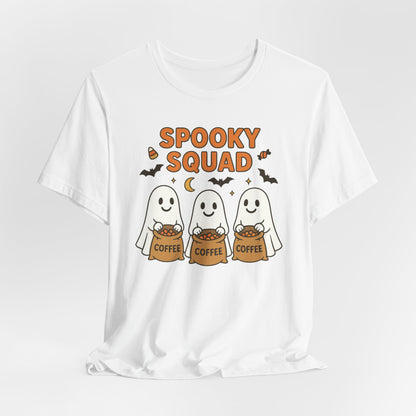 Spooky Squad Coffee Ghosts Tee – Halloween Shirt for Coffee Lovers